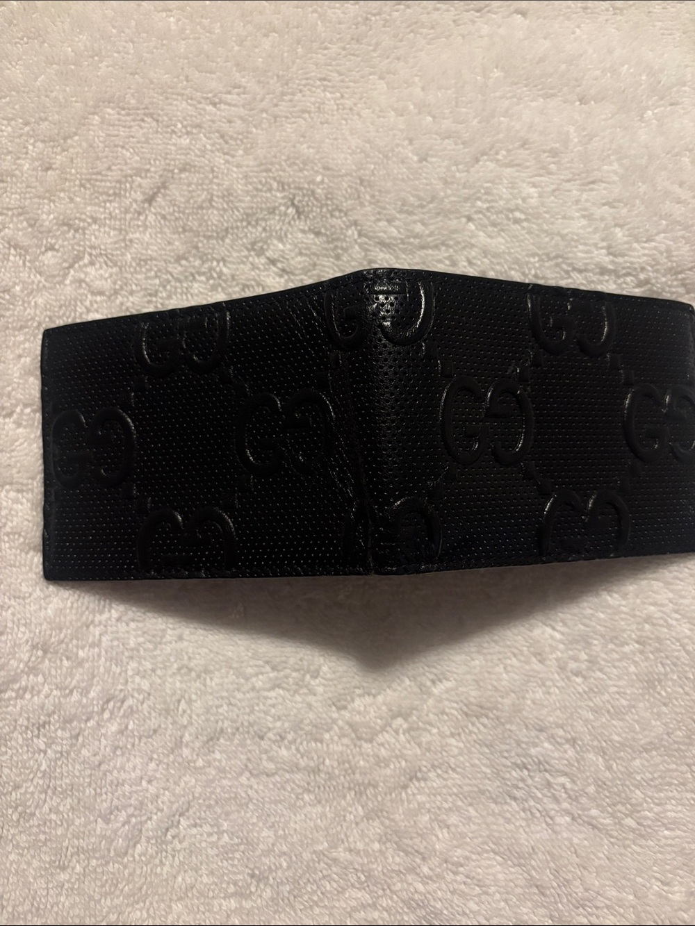 Gucci Black Perforated GG Embossed Leather Wallet - Picture 2 of 5